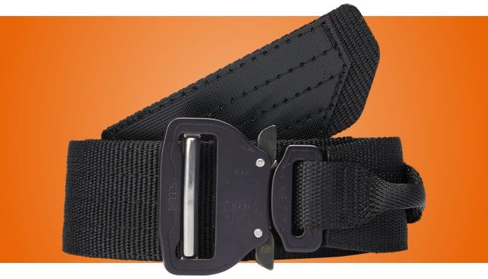 5.11 Maverick Assaulters Belt, a black nylon rigger's belt with an AustriAlpin Cobra buckle