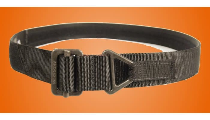 Blackhawk CQB/Rigger's Belt in coyote with its V-ring and parachute-grade buckle