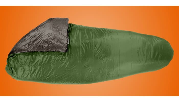 Enlightened Equipment Revelation APEX synthetic quilt in forest green, closed and opened flat