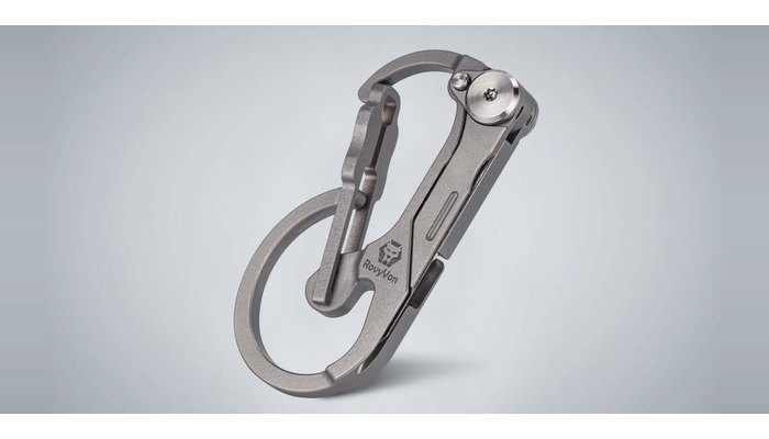 RovyVon U4 Pro+ titanium carabiner multi-tool with its key ring